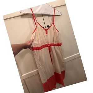 Creamy white and coral dress